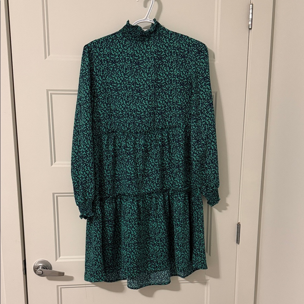 Elegant Green Floral Dress